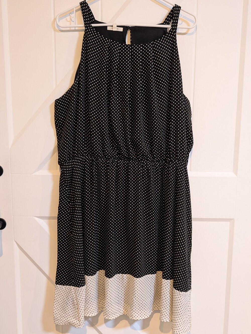 Maurices Black & White Polka Dot Sleeveless Tunic Dress